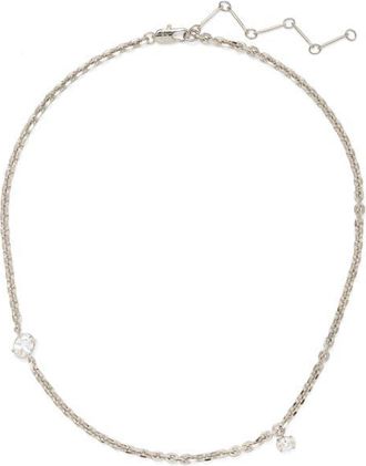 LADY GREY Crystal Tilt Cubic Zirconia Necklace in Silver/Clear at Nordstrom