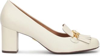 Kazar Pumps op een comfortabele hak versierd met kwastjes - Dames - Pumps - Beige - 36 1/2 EU - Leer - Schoenen