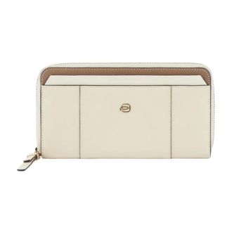 Piquadro Accessoires, Dames, Beige, ONE Size, Leer, Circle Rfid Portemonnee