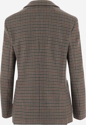 Lardini Womens Cashmere Houndstooth Jacket Multicolour