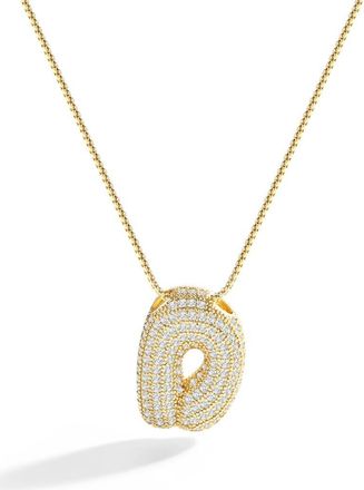 Mint & Lily Pave Bubble Initial Necklace in 18K Gold /Letter D at Nordstrom