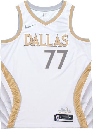 Nike Mens Nike NBA Basketball Sports SW Fan Edition 20-21 Season Doncic Mavericks. No. 77 White Jersey CN1723-101