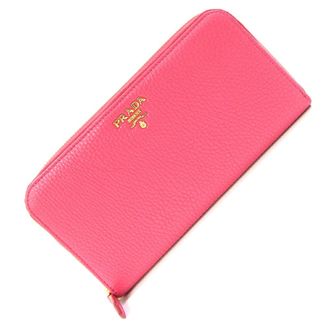 Prada Peonia Pink Leather Long Wallet (Bi-Fold) (Pre-Owned)