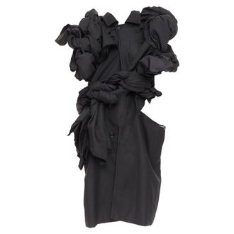 Comme Des Gar&ccedil;ons Comme des Garcons black textured 3D multi knots cut out coat
