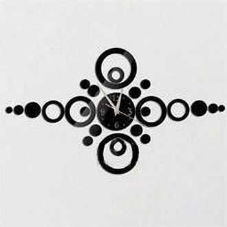 Trade Shop Trade Shop - Orologi Da Parete Adesivo Orologio Moderno Effetto Specchio Con Cerchi Forma Piu