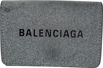 Balenciaga Silver Leather Wallet (Tri-Fold) (Pre-Owned)