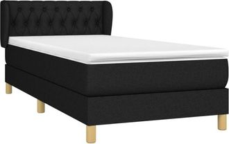 vidaXL Cama Box Spring Con Colch&oacute;n Tela Negro 100x200 Cm Vidaxl