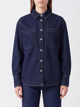 Anine Bing Camicia in denim di cotone con tasche a toppa