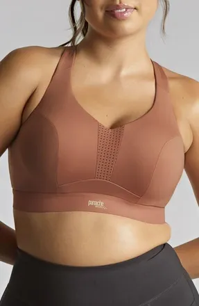 Panache Endurance Underwire V-Neck Unlined Sports Bra in Sienna Rose at Nordstrom, Size 34Ff