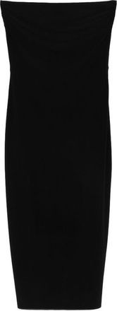 Norma Kamali Black Strapless Stretch Midi Dress