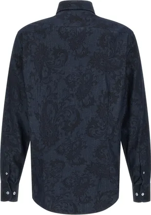 Etro Paisley Ramage Denim Shirt - Navy
