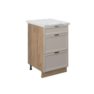 Vicco Mueble Bajo De Cocina Fame-line, Grisbeige, 50 Cm, Et M&aacute;rmol
