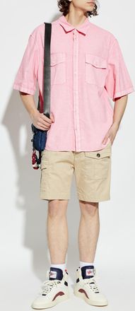Dsquared2 Linen Short-sleeve Shirt, Mens, Pink