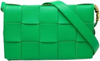 Bottega Veneta Pre-owned Cassette Cross Body Bag - Dames - Vintage Schoudertas - Groen - ONE Size - Leer - Vintage