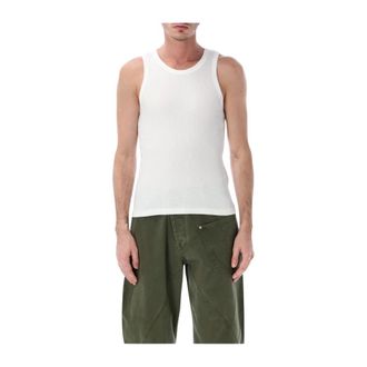 J.W.Anderson Ribbed Tank Top - Heren - Tops - Wit - Maat: XL Katoen