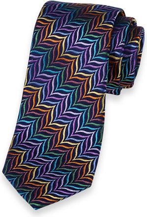 Paul Fredrick Herringbone Woven Silk Tie