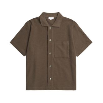 Norse Projects Gustav Crochet Jersey Shirt - Kastanje - Heren - Vesten - Bruin - XS - Truien & Vesten