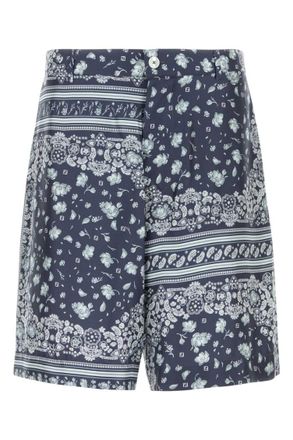 Fendi Navy Blue Printed Shorts