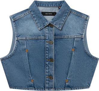 Daily Paper Clothing Asola Mouwloze Denim Vest - Dames - Bodywarmers - Blauw - L - Denim - Jassen
