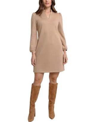 Southern Tide Oren Quilted Dress In Tannin