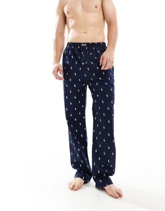 Polo Ralph Lauren Pantaloni da casa blu navy con motivo del logo