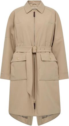 Mos Mosh Mmaline Check Jacket - Dames - Trenchcoats - Beige - S - Polyester - Jassen