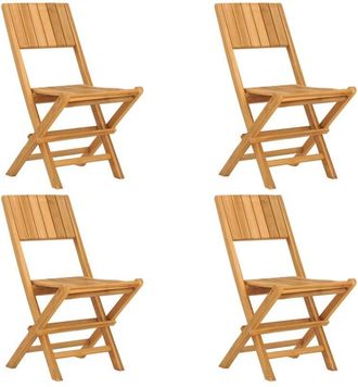 vidaXL Vidaxl - Sillas De Jard&iacute;n Plegables 4 Uds Madera Maciza Teca 47x61x90 Cm