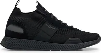 BOSS knitted-upper low-top sneakers - men - Recycled Polyester/Polyester/Rubber/Polyethylene vinyl acetate (PEVA)/Calf Leather/Polyester/Viscose