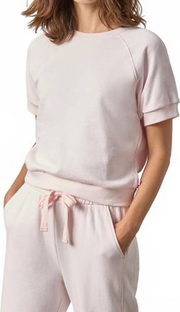 Lilla P Short Sleeve Terry Sweatshirt In Rosewater