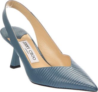 Jimmy Choo London Liya 65 Lizard-Embossed Leather Slingback Pump