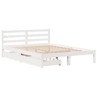 Berkfield Home Full Bed Frame without Mattress White 120x200 cm Solid Wood Pine | Size: Small Double