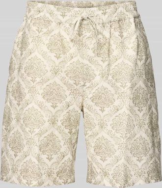 Bugatti Shorts aus Leinen-Mix im Allover-Look in Sand, Gr&ouml;&szlig;e XL