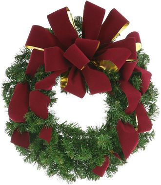 Creative Displays Inc. 26in Holiday Wreath with Burgundy Bow