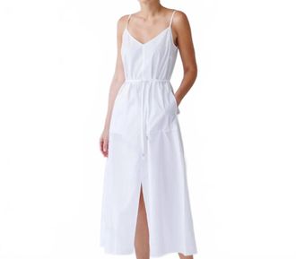 Go Silk Cotton Slipry Slope Dress In White
