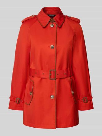 Lauren Ralph Lauren Trenchcoat mit Schulterriegeln und G&uuml;rtel in Orange, Gr&ouml;&szlig;e XL