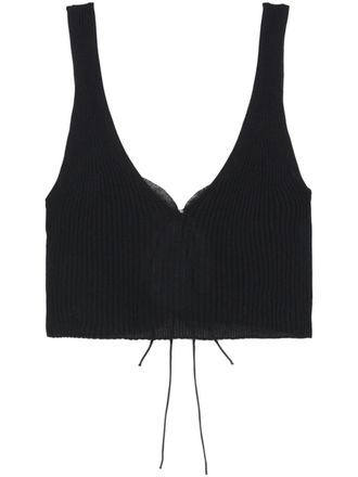 Cecilie Bahnsen ribbed crop top - Black