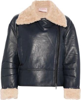 Iceberg Leren jack met kraag - Blauw