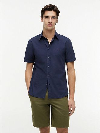 Tommy Hilfiger Regular Fit Washed Poplin Short Sleeve Shirt
