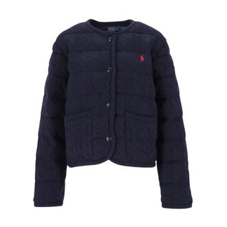 Polo Ralph Lauren Truien & Vesten, Dames, Blauw, M, Wol, Wool and Cashmere Button Jacket