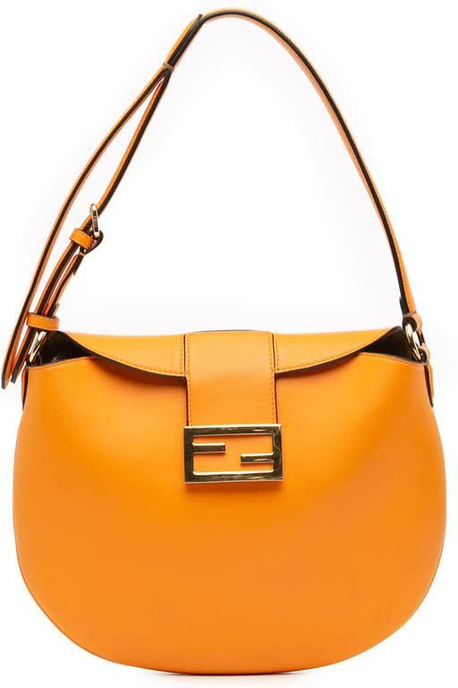 Pre-owned Fendi Small Leather Croissant Hobo Bag Ladies 8BR790 AF2P 218 3262