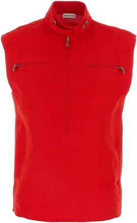 Burberry Red Half-zip Canvas Tank Top