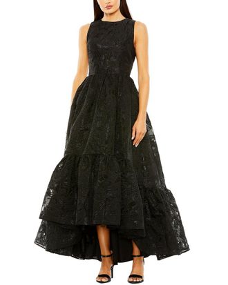 Mac Duggal Sleeveless Full High Low Gown With Pockets