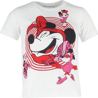 Comme Des Gar&ccedil;ons Comme des Gar&ccedil;ons Disney Edition Minnie Mouse T-shirt in White Cotton