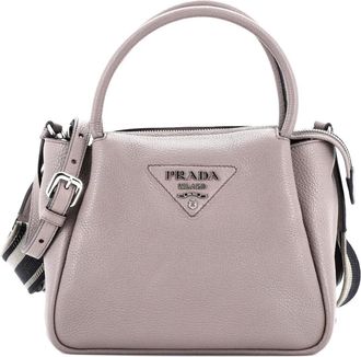 Prada Flou Zipped Top Handle Bag Vitello Daino Small tote bag - Grijs