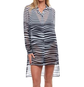 Gottex High Low Cover Up Beach Blouse In Got Dazzle