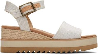 Toms Stijlvolle en veelzijdige garen geverfde schoen - Dames - Sleehakken - Bruin - 41 EU - Linnen - Schoenen
