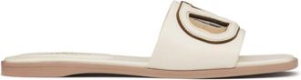 Valentino Garavani White Logo Leather Flats