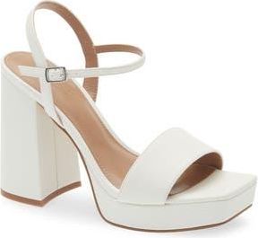 Open Edit Noella Ankle Strap Platform Sandal in Ivory Vanilla at Nordstrom Rack, Size 8.5