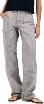 Slvrlake Denim Tess Long Worker Wide Leg Pants In Olive