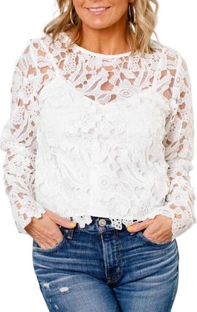 Lucy Paris Elaine Lace Top In White